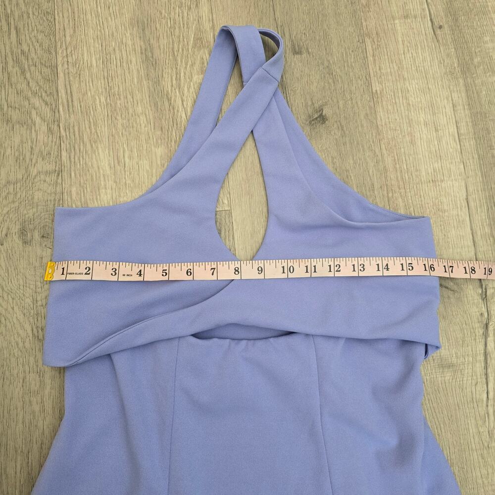 Show Me Your Mumu Blue Midi Dress Cutout Criss Cross Back Wedding Guest Sz L - Picture 6 of 9